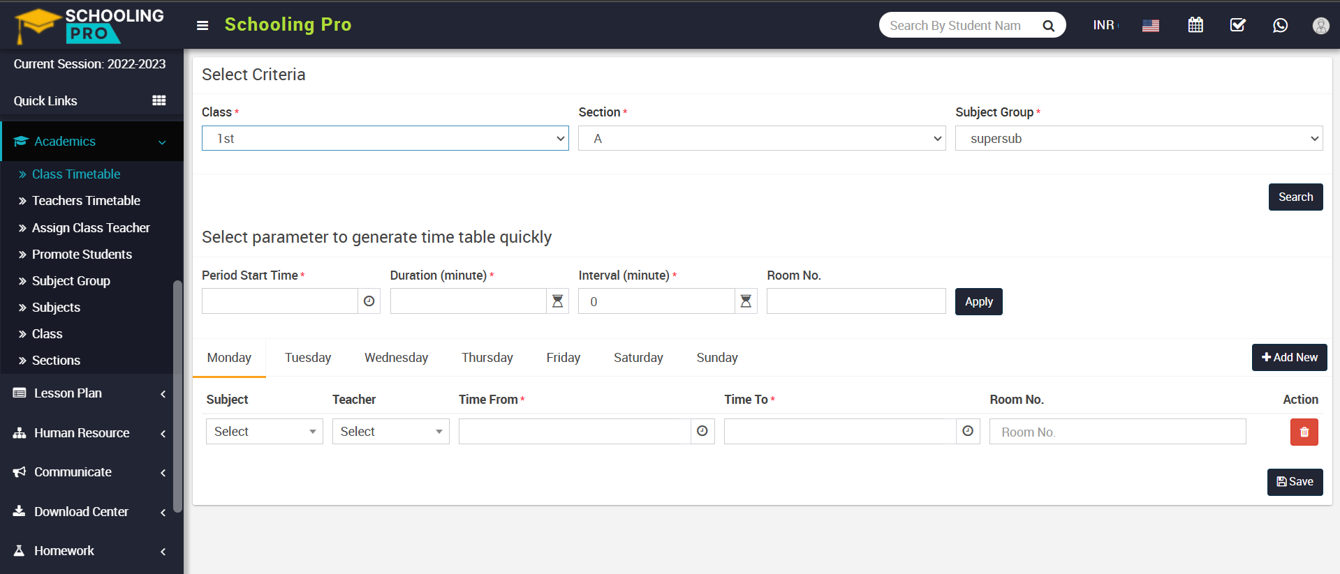 How to add Class Timetable 2