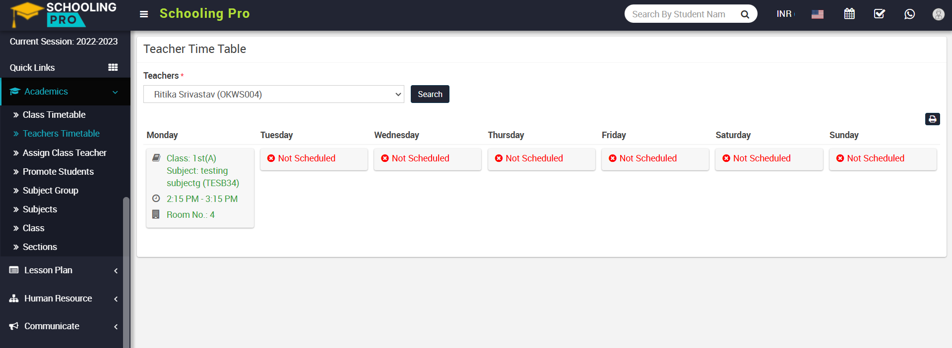 How to add Class Timetable